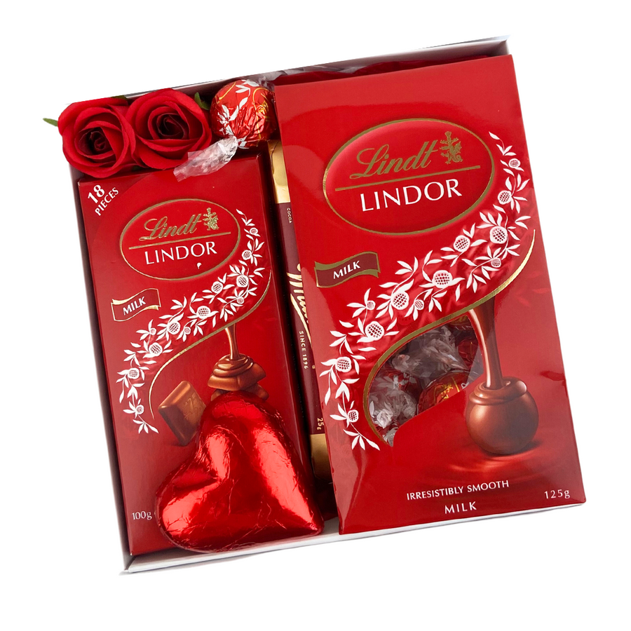 Red Luxe Lindt Chocolate gift box | Looking for a valentines, Christmas or anniversary gift? This gift box is perfect | Delivered NZ Wide | Celebration Box New Zealand