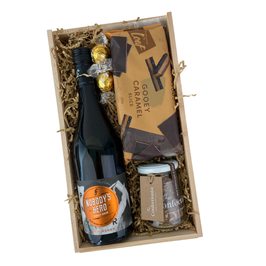 Nobodys Hero Pinot Noir Wine Gift Box NZ Celebration Box