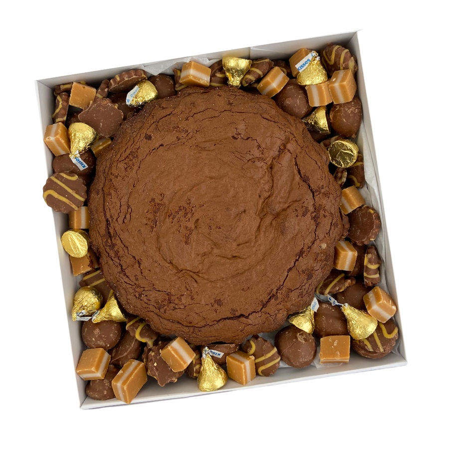 Rich Triple chocolate Brownie round Gift Box | Perfect for any gifting occasion | Delivered NZ Wide | Celebration Box NZ