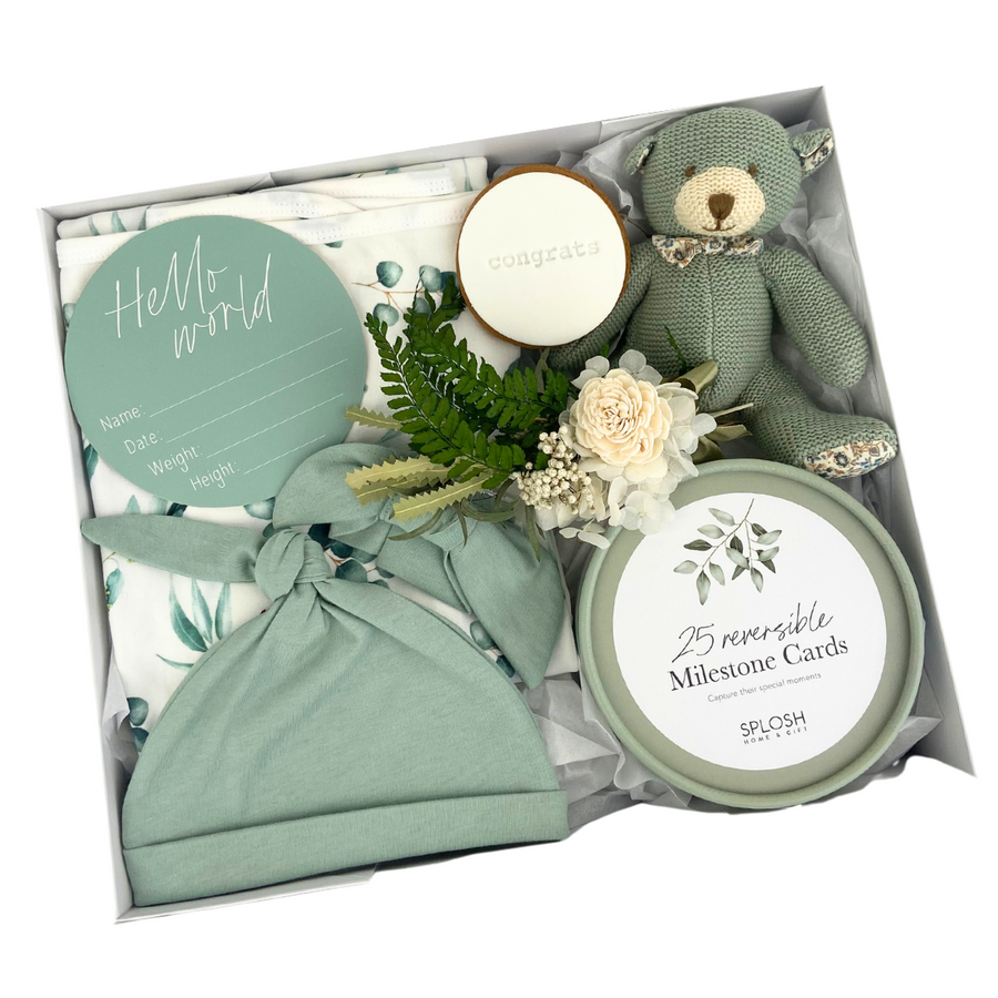 Blue Baby Shower Gift Box NZ | The perfect gift for new born babies and their parents | Delivered nz wide | Celebration Box NZ