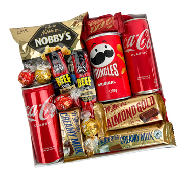 Tradies Get The Ladies Gift Box with Celebration Box. Coca Cola Coke, Nobby's Pork Crackling and Jack Links Beef Jerkey. Sweet Treats Delivered Straight To Your Door.