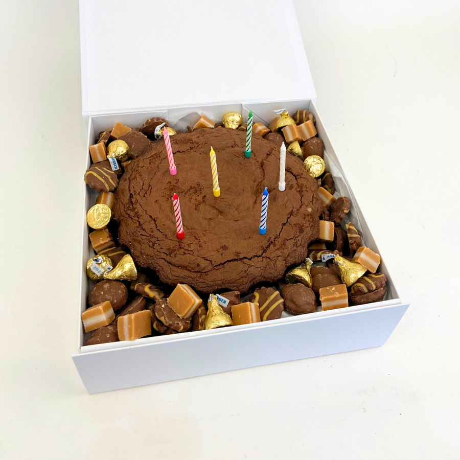 Rich Triple chocolate Brownie round Gift Box | Perfect for any gifting occasion | Delivered NZ Wide | Celebration Box NZ