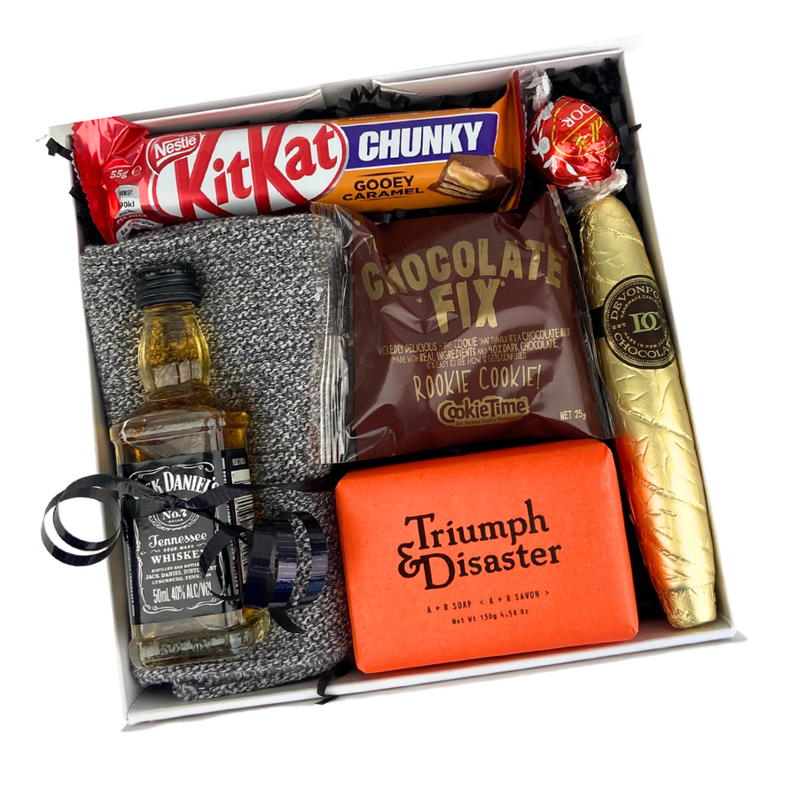 Chocolate Cigars, Whiskey and Soap is the Perfect Gift for a Man This Father's Day or for Any Special Occassion | Celebration Box NZ | Delivered NZ Wide