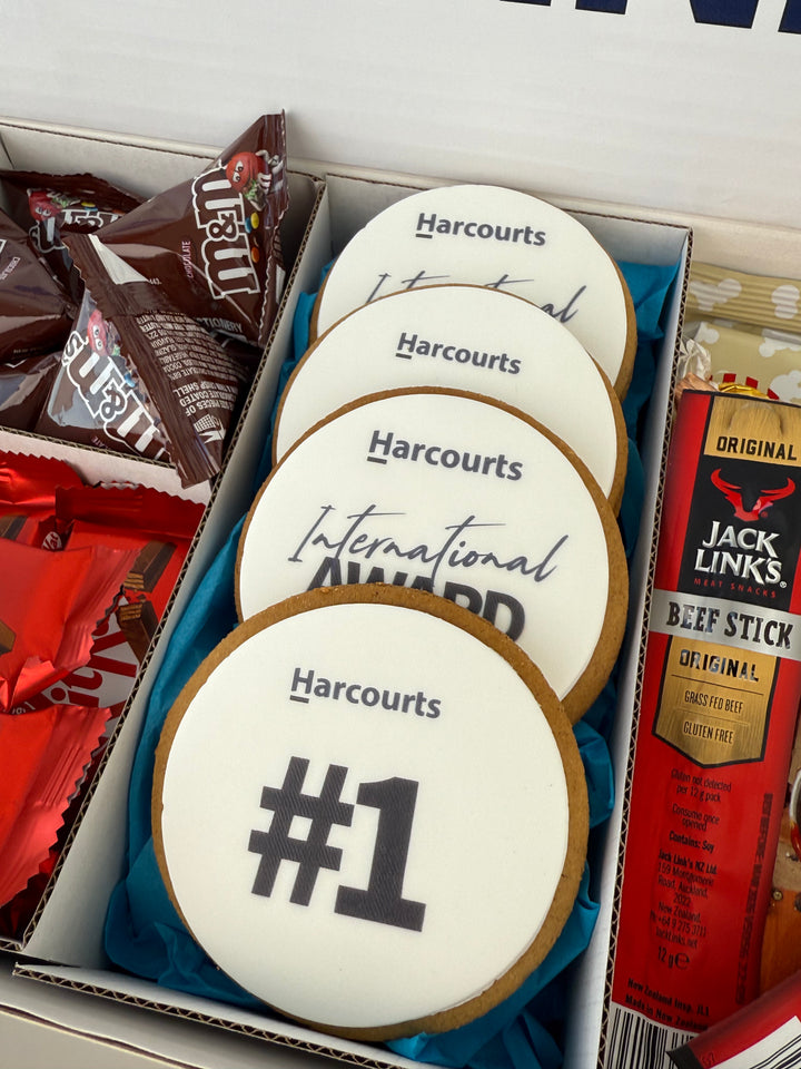 Custom branded cookies in a corporate gift