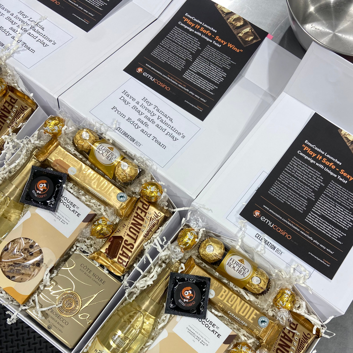 Personalised corporate gift notes inside boxes