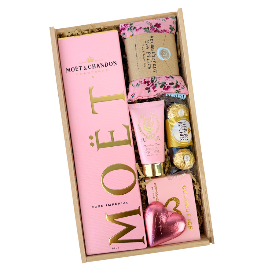 Pink Moet Champagne Gift Box | Celebration Box NZ 