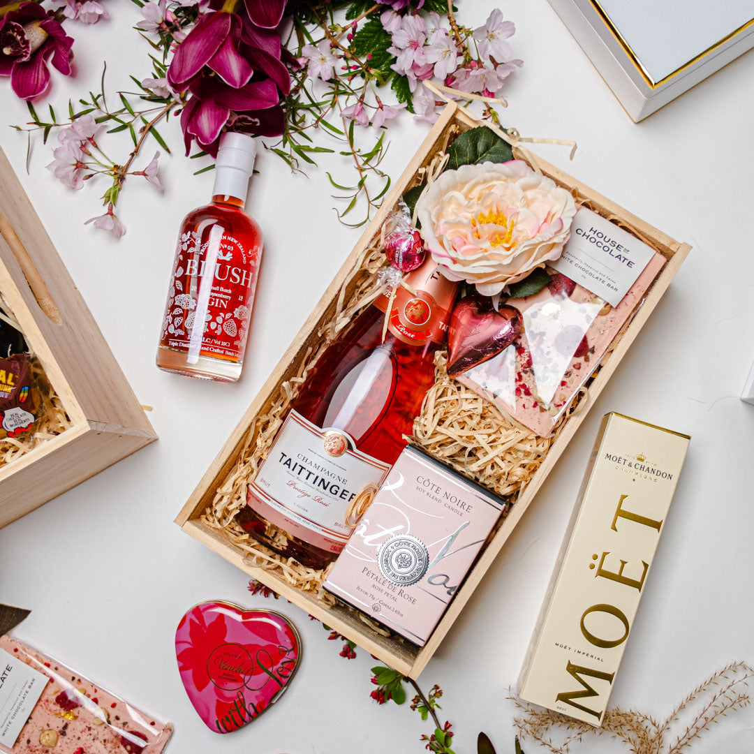 Celebration Box gift hamper with flowers and treats