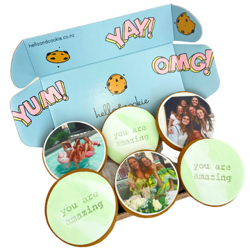 Personalised Photo + Text Cookies - 6 Pack