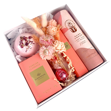 Mother's Day Gift Box with Celebration Box and The Wild Rose. Escape to Florence. Glasshouse Fragrances Gift Box delivered NZ Wide and Auckland Same Day.