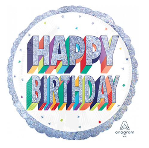 ADD ON: Happy Birthday Holographic Balloon (Auckland Only)-Gift Boxes and sweet treats New Zealand wide-Celebration Box NZ